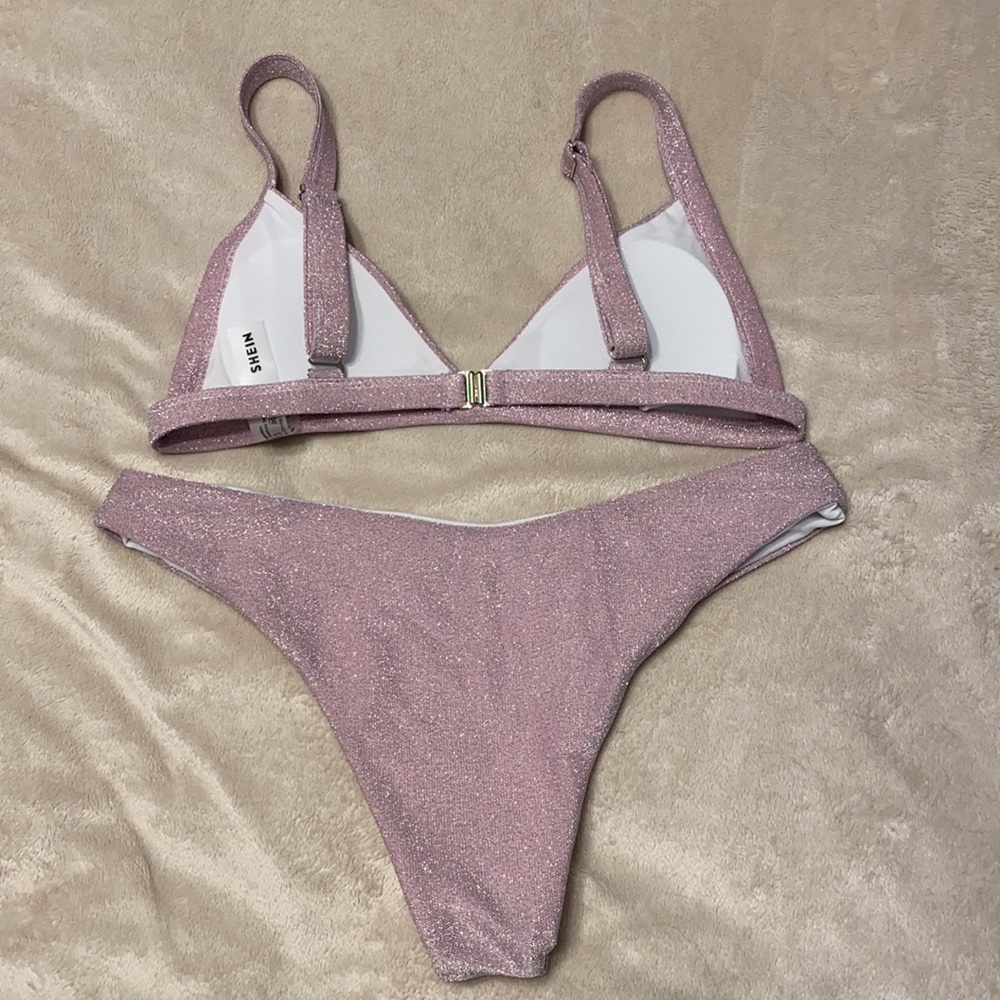 Shein Pink Glitter Bikini Set - Picture 2 of 5